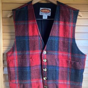 Plaid wool vest.